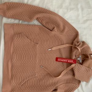 Good American blush croc hoodie 2, medium NWT
